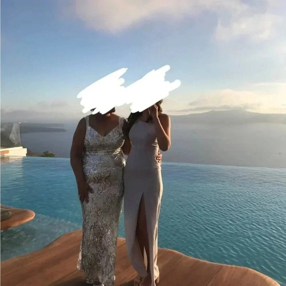 Park & Fifth Rosewood Halter Maxi Dress Dove Grey Size 4 - Picture 9 of 15